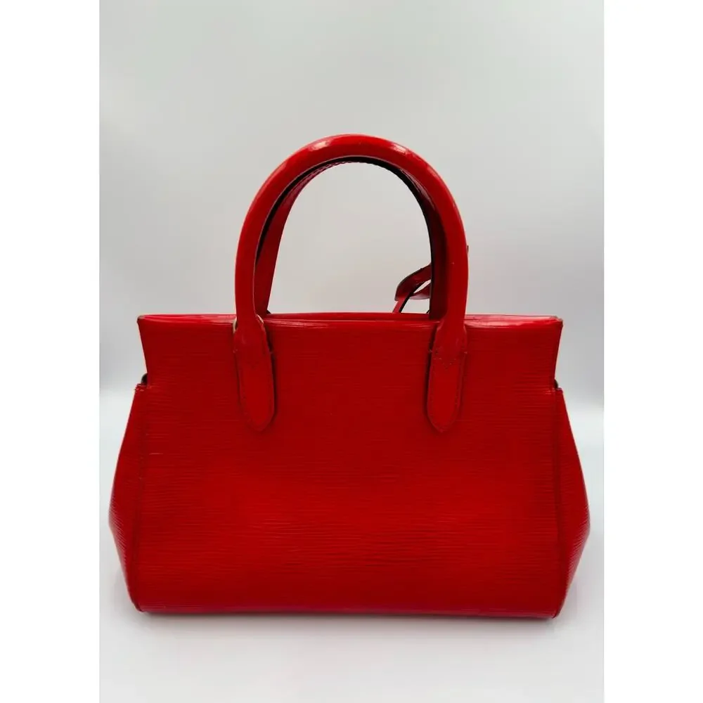 Authentic Louis Vuitton Coquelicot Red Epi Marly BB Handbag Crossbody Bag 2Way